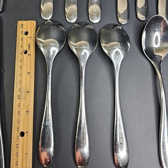 29pcs Paderno Flatware 18/10 Forks Knives Spoons Stainless Steel Cutlery - Picture 8 of 11